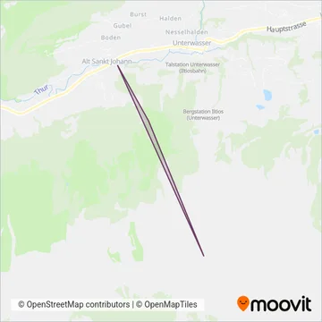 Carte de la zone de couverture de Toggenburg Bergbahnen Unterwasser (Téléphérique)