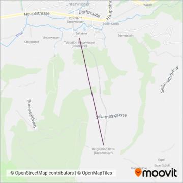 Toggenburg Bergbahnen Unterwasser (Funicular) coverage area map