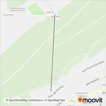 Carte de la zone de couverture de Funiculaire Saint-Imier-Mont-Soleil SA (Bus)