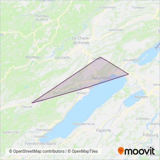 Transports Publics Neuchâtelois SA (tn) Verbundsgebiet