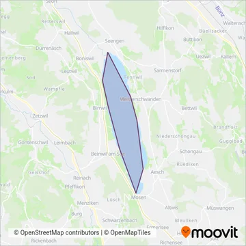 Carte de la zone de couverture de Hallwilersee