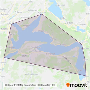 Carte de la zone de couverture de Vierwaldstättersee