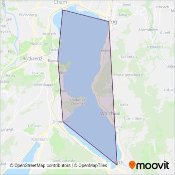 Schifffahrtsgesellschaft für den Zugersee AG coverage area map