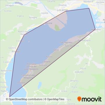 Società Navigazione del Lago di Lugano SA coverage area map