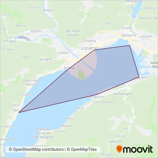 Società Navigazione del Lago di Lugano SA coverage area map