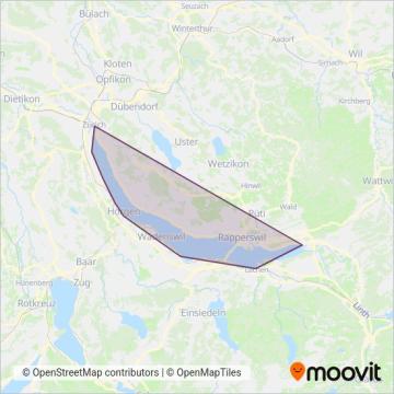 Zürichsee-Schifffahrtsgesellschaft AG (ZSG) coverage area map