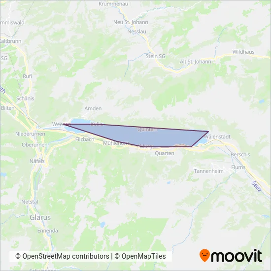 Schiffsbetrieb Walensee Verbundsgebiet