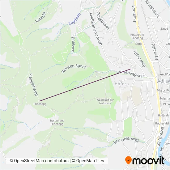 Adliswil-Felsenegg coverage area map