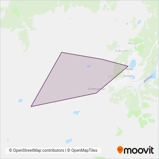 Arosa Bergbahnen coverage area map