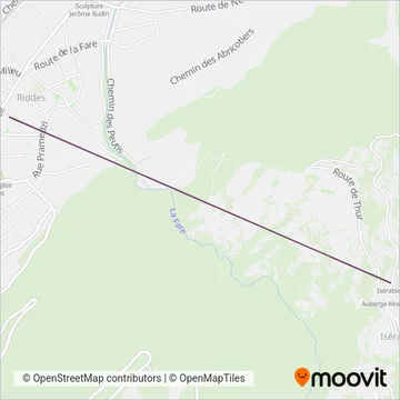 Carte de la zone de couverture de Téléphérique Riddes-Isérables