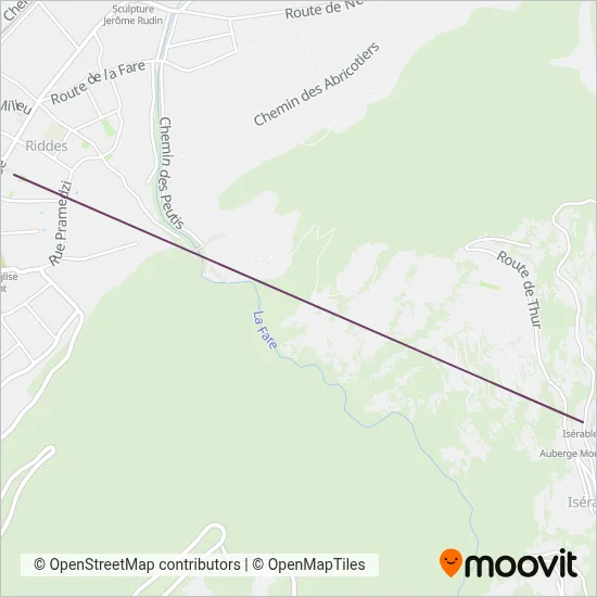 Téléphérique Riddes-Isérables coverage area map
