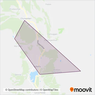 Carte de la zone de couverture de Lenzerheide Bergbahnen