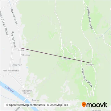 Carte de la zone de couverture de Téléphérique Dorénaz-Champex d'Alesse/Commune de Dorénaz