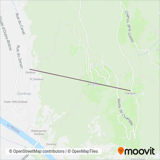 Téléphérique Dorénaz-Champex d'Alesse/Commune de Dorénaz coverage area map