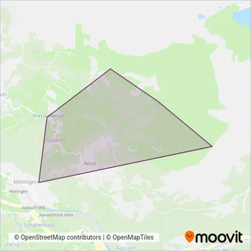 Carte de la zone de couverture de Bergbahnen Meiringen-Hasliberg