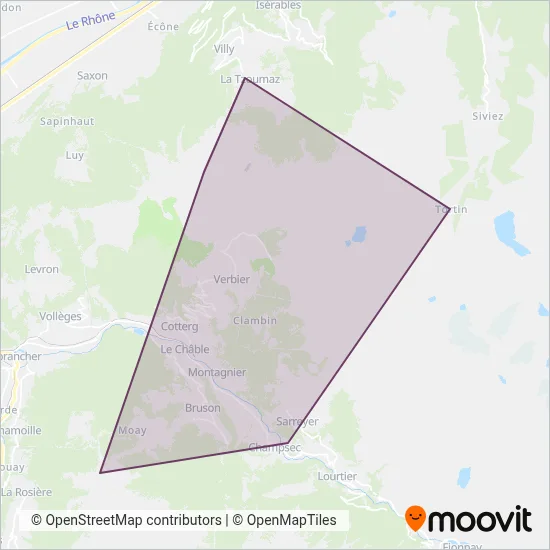 Téléverbier coverage area map