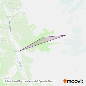 Carte de la zone de couverture de Bergbahnen Hohsaas AG