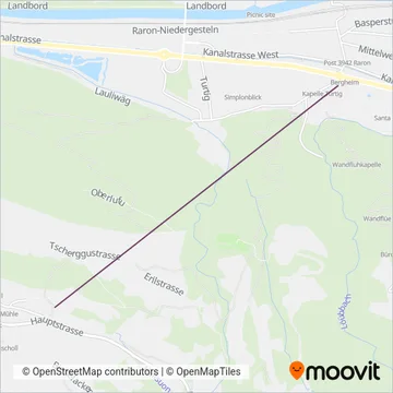 Carte de la zone de couverture de Raron-Eischoll