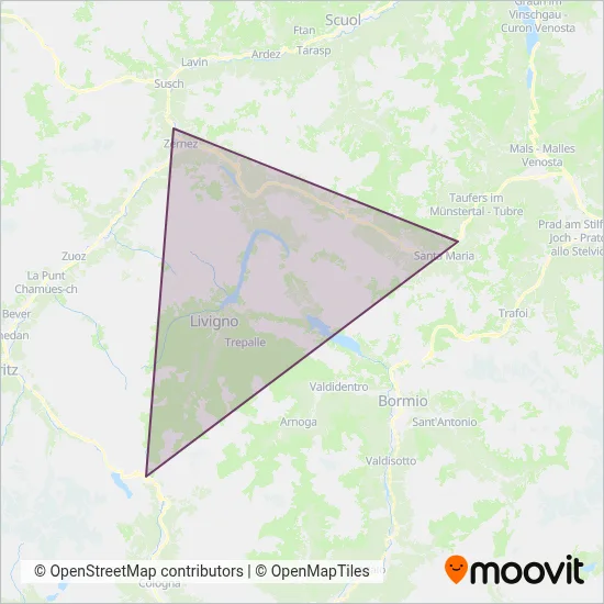 Autoservizi Silvestri Livigno coverage area map