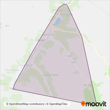 Carte de la zone de couverture de Verkehrsbetrieb der Landschaft Davos