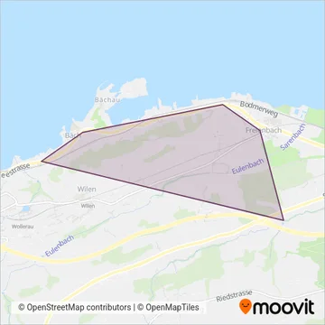 Carte de la zone de couverture de Autobusbetrieb Freienbach