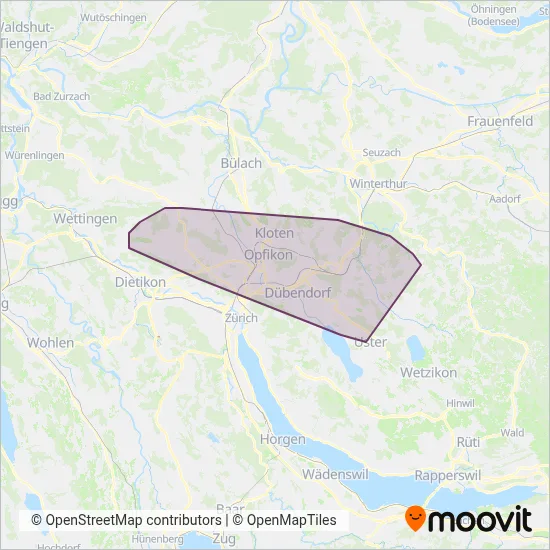 Verkehrsbetriebe Glattal coverage area map