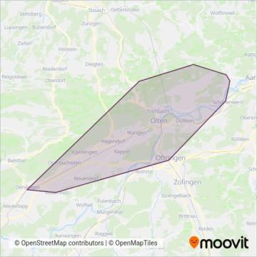 Busbetrieb Olten-Gösgen-Gäu coverage area map