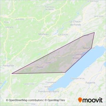 Service d'automobiles TRN (rvt Auto) coverage area map