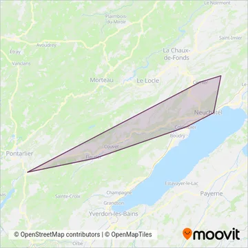 Carte de la zone de couverture de Service d'automobiles TRN (rvt Auto)