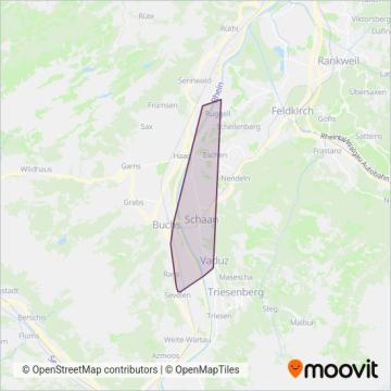 Verkehrsbetrieb LIECHTENSTEINmobil coverage area map