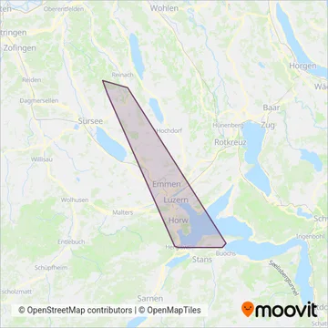 Carte de la zone de couverture de Auto AG Rothenburg