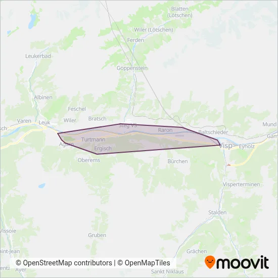 RegionAlps Bus coverage area map