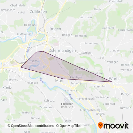 Städtische Verkehrsbetriebe Bern (Tram) Verbundsgebiet