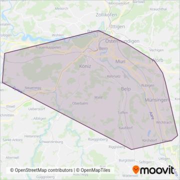 Städtische Verkehrsbetriebe Bern (Bus) coverage area map