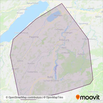 Carte de la zone de couverture de Service d'automobiles TPF