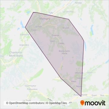 Service d'automobiles TMR coverage area map