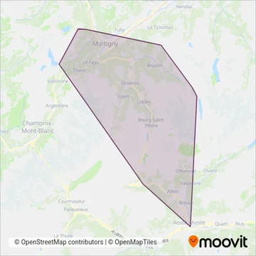 Carte de la zone de couverture de Service d'automobiles TMR