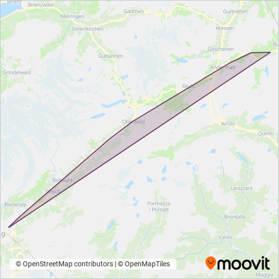 Carte de la zone de couverture de Automobildienst Matterhorn Gotthard Bahn (fo auto)