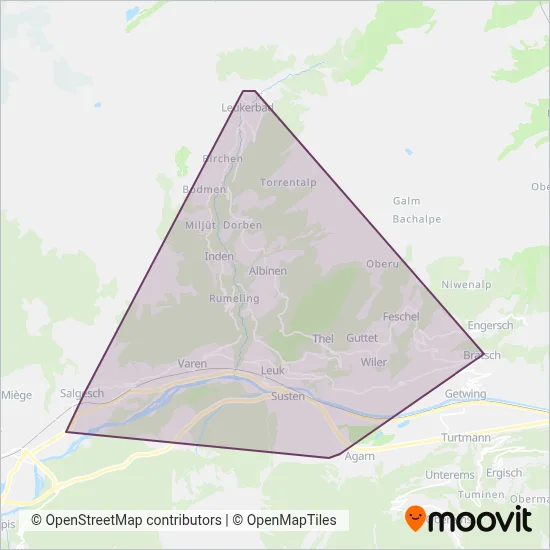 Auto Leuk-Leukerbad coverage area map