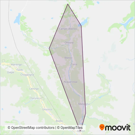 Autolinee Bleniesi coverage area map