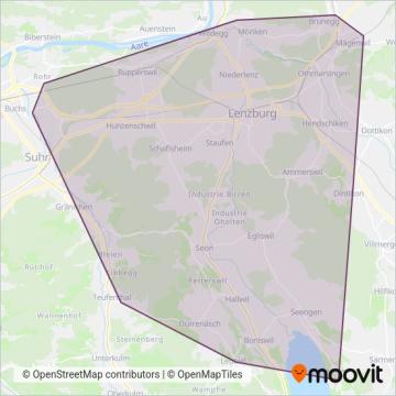 Regionalbus Lenzburg coverage area map