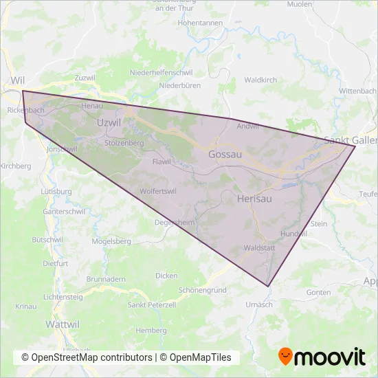 Regiobus Gossau SG Verbundsgebiet