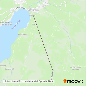 Carte de la zone de couverture de Kaisereggbahnen Schwarzsee AG
