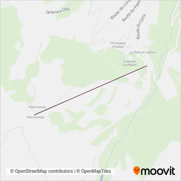 Carte de la zone de couverture de Centre Touristique Moléson (Funiculaire)