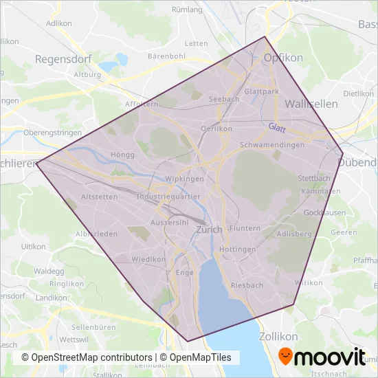 Verkehrsbetriebe Zürich INFO+ (Tram) Verbundsgebiet