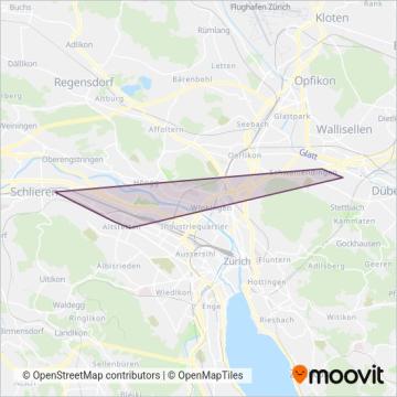 Verkehrsbetriebe Zürich INFO+ (Bus) coverage area map