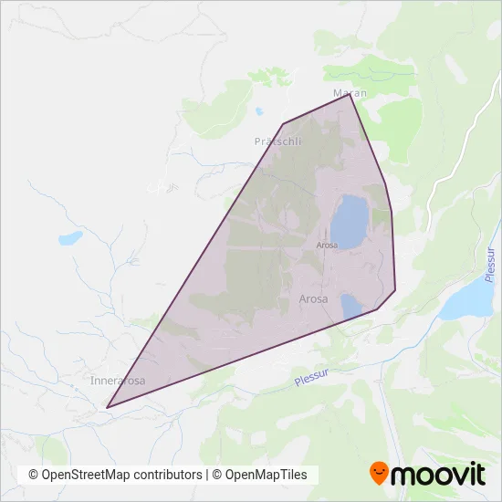 Aroser Verkehrsbetriebe coverage area map