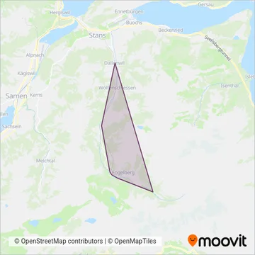 Carte de la zone de couverture de Engelberger Auto-Betriebe