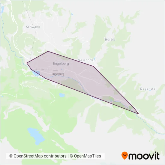 Carte de la zone de couverture de Engelberger Auto-Betriebe