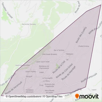 Carte de la zone de couverture de Office du tourisme de Leysin
